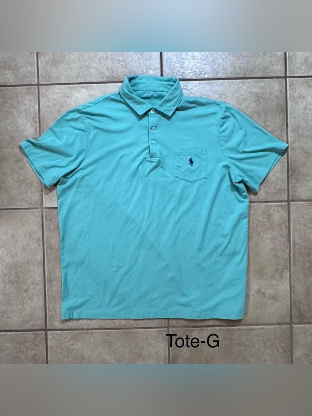 Polo by Ralph Lauren Men’s Aqua Short-Sleeve Polo with Chest Pocket